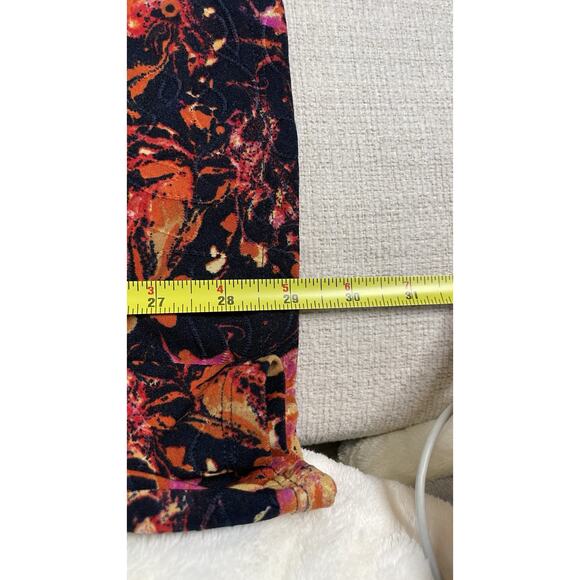 Cocomo Abstract Art to Wear Grommet Neckline Ruched 3/4 Sleeve Blouse Fall 2X - Picture 9 of 10